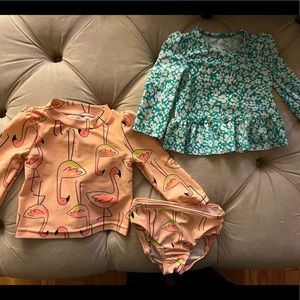 Baby girl bathing suit. Cat& Jack, Carters. Size 6-9 months. Bundle for $10